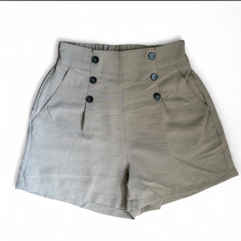 High-Waisted Khaki Women's Shorts